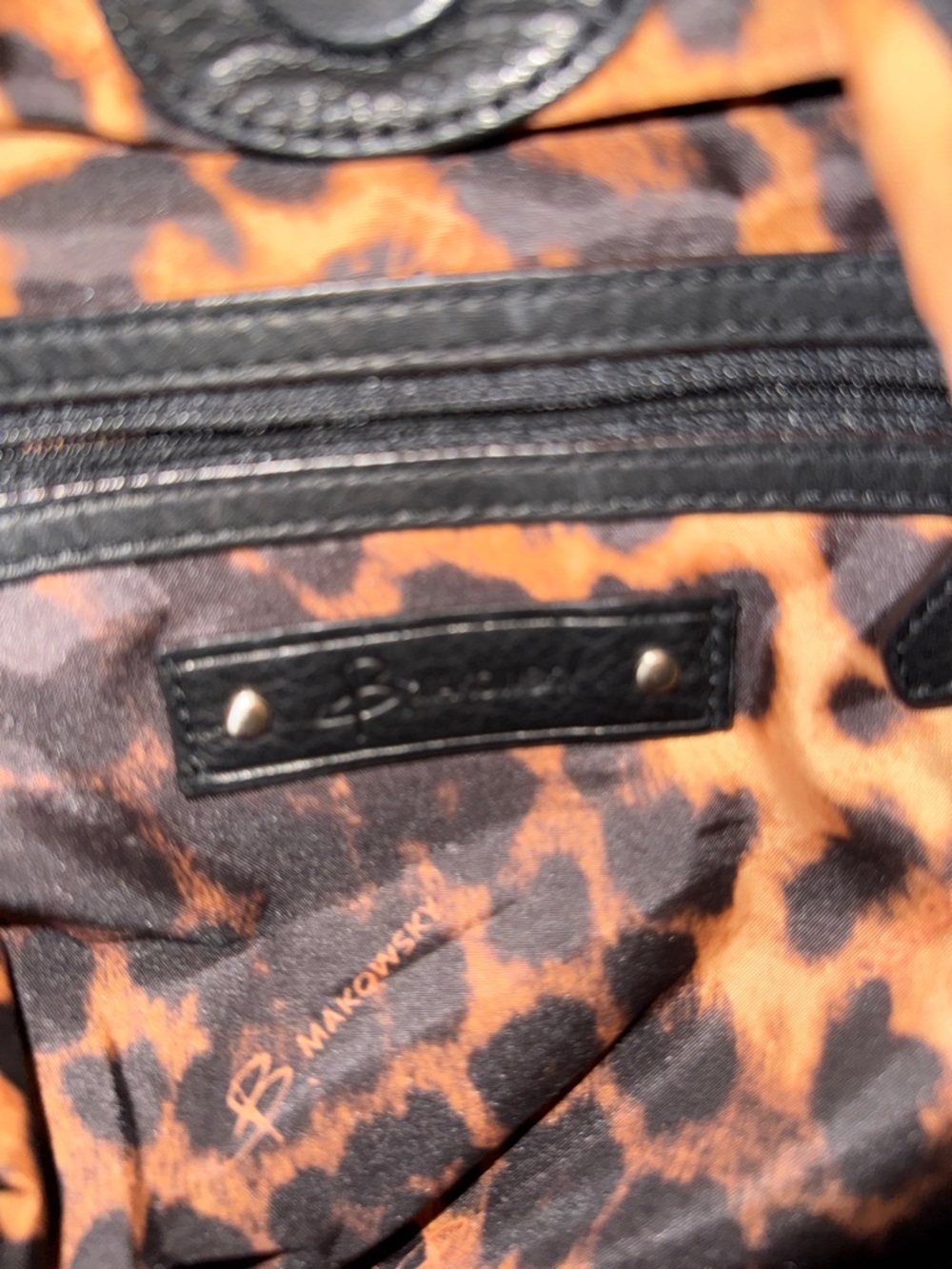 B. Makowsky Black Leather Shoulder Bag - Picture 7 of 7